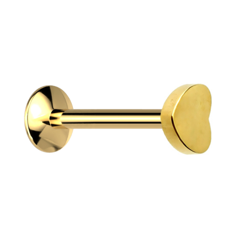 Micro UFO Labret filo interno placcato oro con cuore