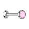 Micro UFO Labret internal thread silver with epoxy stone pink