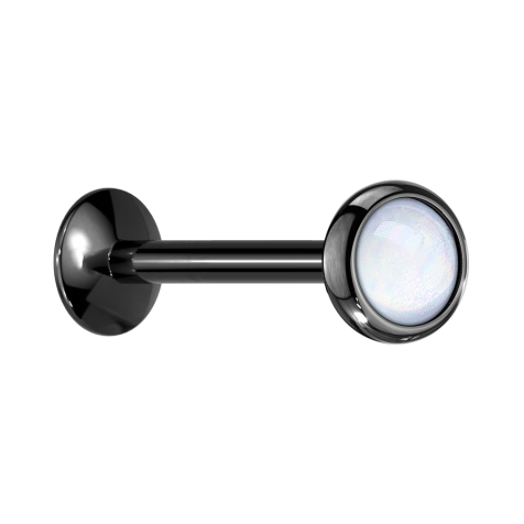 Micro UFO Labret internal thread black with epoxy stone white
