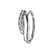 Anello micro piercing argento doppia barra ritorta con...