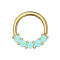 Micro piercing ring gold-plated front five epoxy stones blue