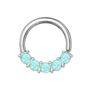 Micro Piercing Ring silber front fünf Epoxidsteinen...