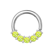 Anello micro piercing argento anteriore cinque pietre...