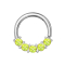 Anello micro piercing argento anteriore cinque pietre epossidiche verde
