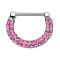 Barbell Clicker argento bifoderato con cristalli rosa