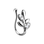 Faux piercing nasal clip argent branche dolivier avec...