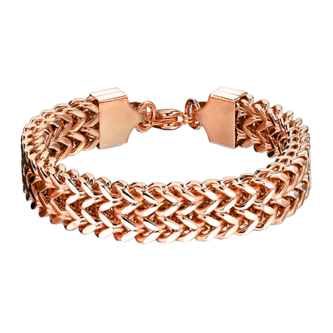 Bracciale oro rosa doppia fila di grano