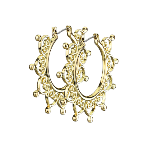 Ohrring vergoldet filigrane Herzen