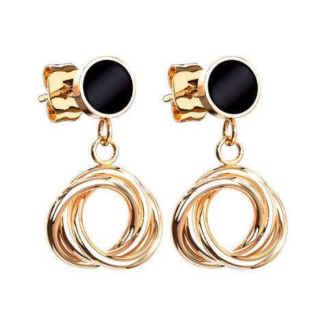 Earring rose gold pendant intertwined circles