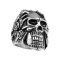Ring silver skull with roses