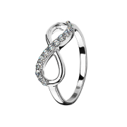 Ring silver infinity with crystal