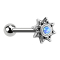 Micro Barbell argent soleil avec opale bleue