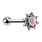 Micro Barbell argent soleil avec opale rose