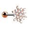 Micro barbell rose gold snowflake with crystals