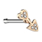 Nasenstecker gerade rosegold Pfeil mit Herz