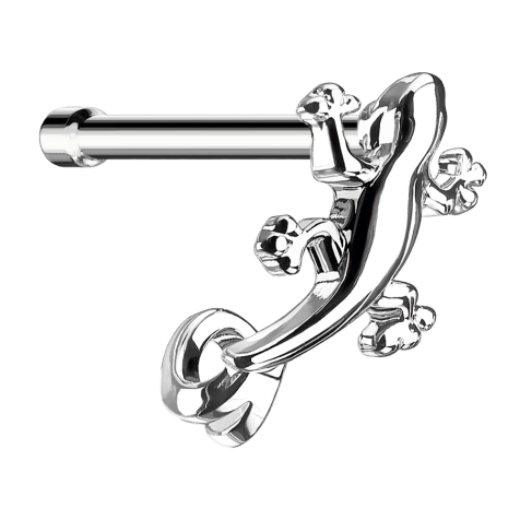 Nasenstecker gerade silber Echse
