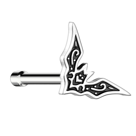 Nasenstecker gerade silber Fledermaus