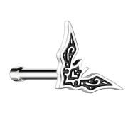 Nasenstecker gerade silber Fledermaus
