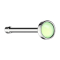 Perno nasale dritto in argento con pietra epossidica verde