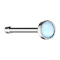 Perno nasale dritto in argento con pietra epossidica blu