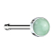 Clou de nez droit argenté avec pierre de jade