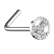 Naso angolato in argento Pace con cristalli