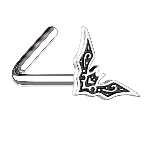 Nasenstecker gewinkelt silber Fledermaus