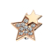 Dermal Anchor rosegold doppelstern mit Kristallen