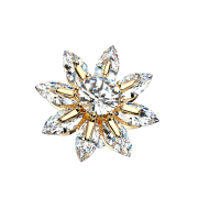Dermal Anchor plaqué or 14k grande fleur de cristal