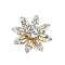 Dermal Anchor 14k vergoldet grosse Kristallblume