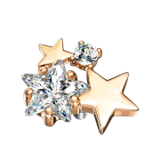 Dermal Anchor rose doré double cristal...