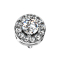 Dermal Anchor argent Cercle de cristal avec grand cristal argenté