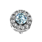 Dermal Anchor silver crystal circle with large aqua crystal