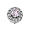 Dermal Anchor argent cercle de cristal avec grand cristal rose