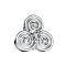 Dermal Anchor argent trois cercles avec cristal