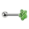 Barbell argent avec boule et disque fleur vert clair époxy protection
