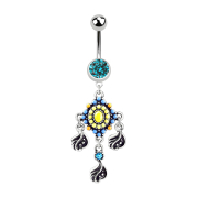 Banane argent avec pendentif Tribal