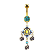 Gold-plated banana with tribal pendant