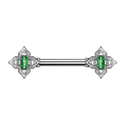 Barbell in argento filigrana quadrata a fiore con opale...
