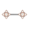 Barbell or rose Vintage fleur avec perles