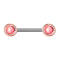 Barbell rosegold runde Blume mit Opal pink