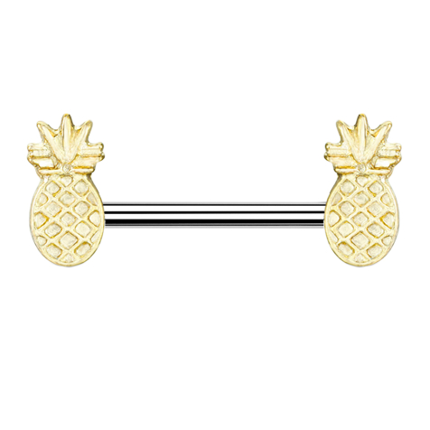 Barbell silber mit Ananas