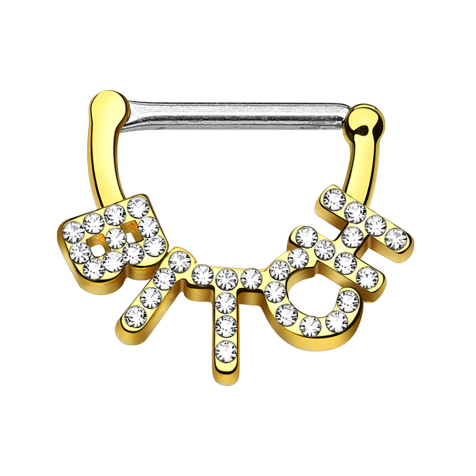 Barbell Clicker 14k vergoldet Bitch