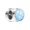 Fake Plug silber mit Opalite blau