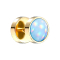 Fake Plug vergoldet mit Opalite blau
