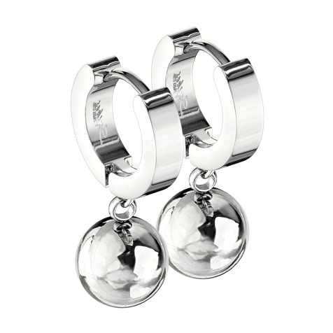 Ohrring zum Klappen silber Anhänger Kugel