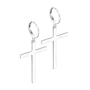 Earring silver pendant cross