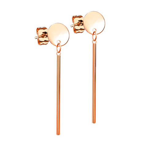 Ohrstecker rosegold runde Platte Anhänger Zylinder
