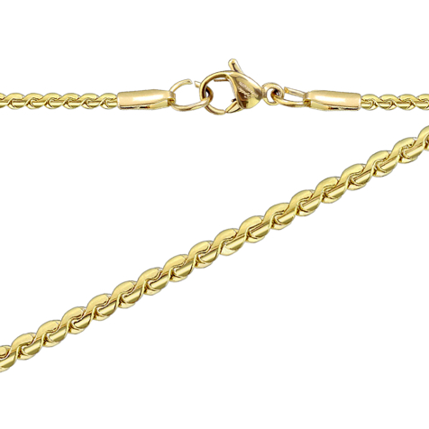 Chain twisted flat gold-plated