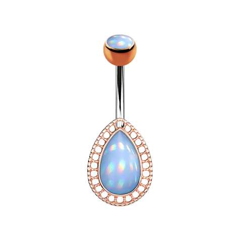 Banana rose gold drops with blue epoxy stone